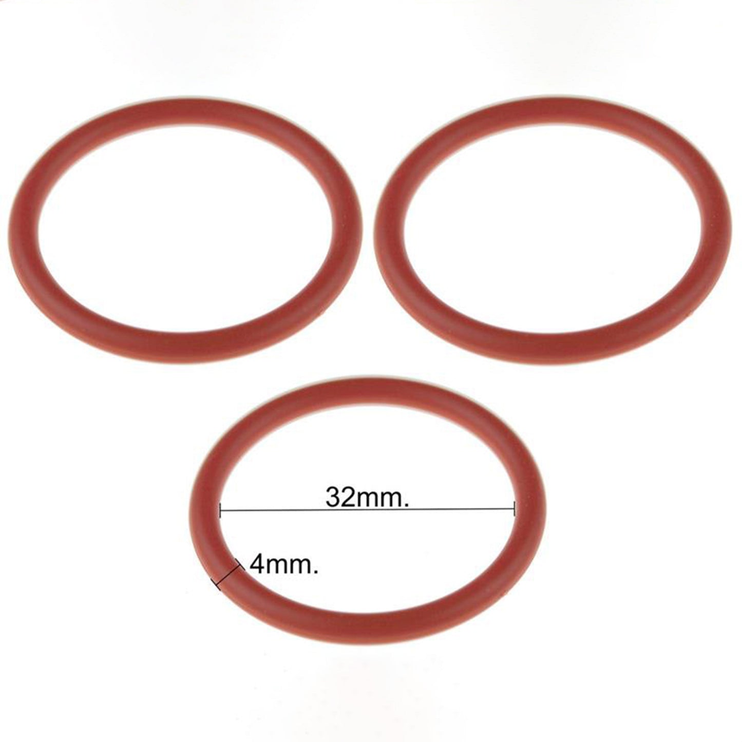 3x O-Ring Innen 32mm rot für Philips, Saeco Brühgruppen