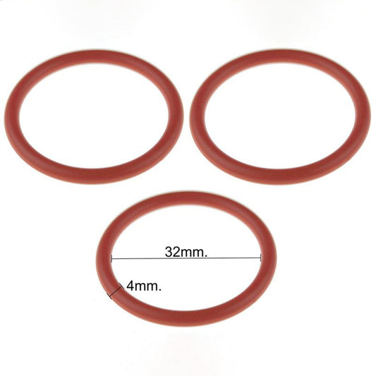 3x O-Ring Innen 32mm rot für Philips, Saeco Brühgruppen