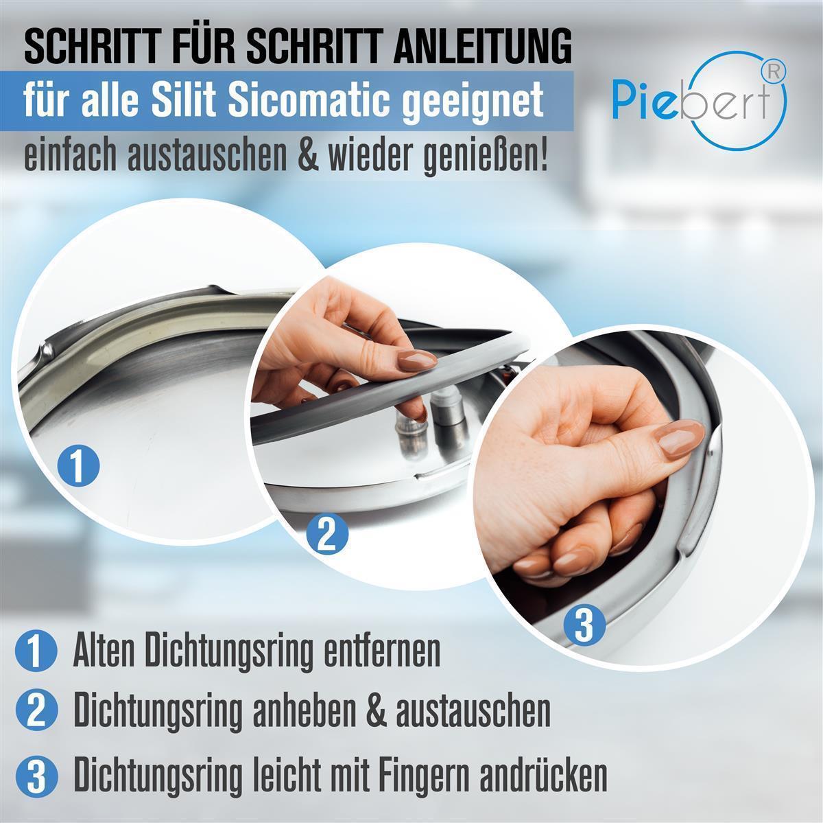 Piebert Dichtungsring 39154 22cm für Silit Sicomatic 3l, 4,5l, 6,5l, 8,5l Schnellkochtöpfe