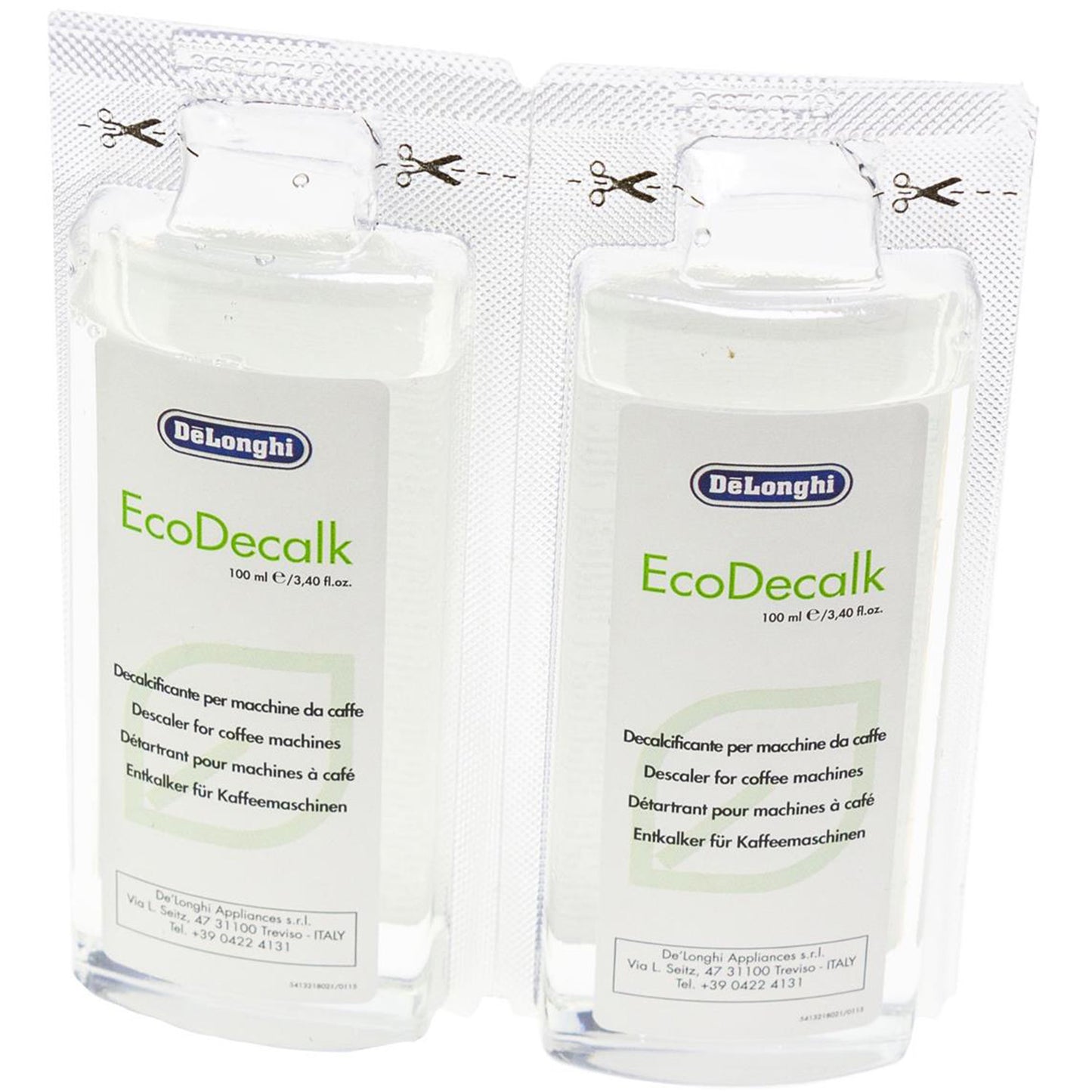 DeLonghi AS00006358 (=5513296011) Entkalker 2x100ml für Kaffeemaschinen, Kaffeevollautomaten