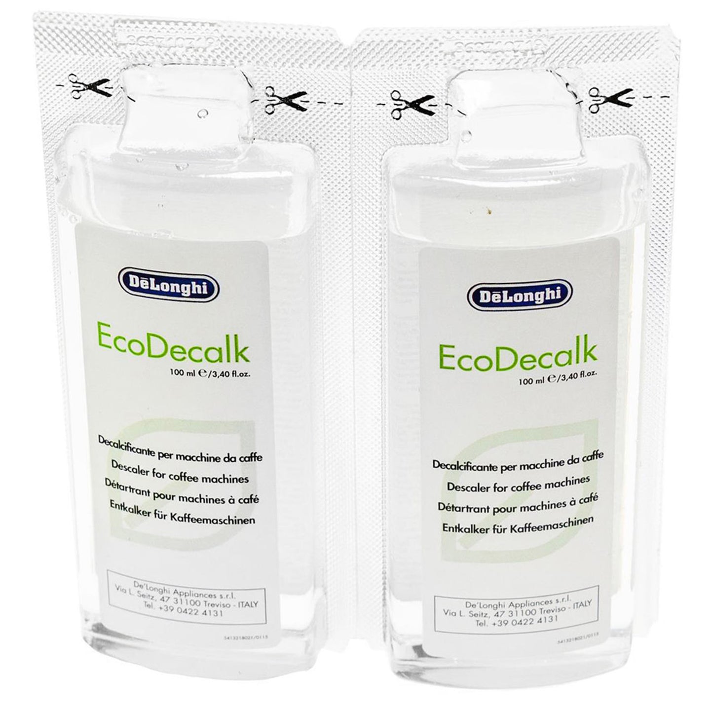 DeLonghi AS00006358 (=5513296011) Entkalker 2x100ml für Kaffeemaschinen, Kaffeevollautomaten