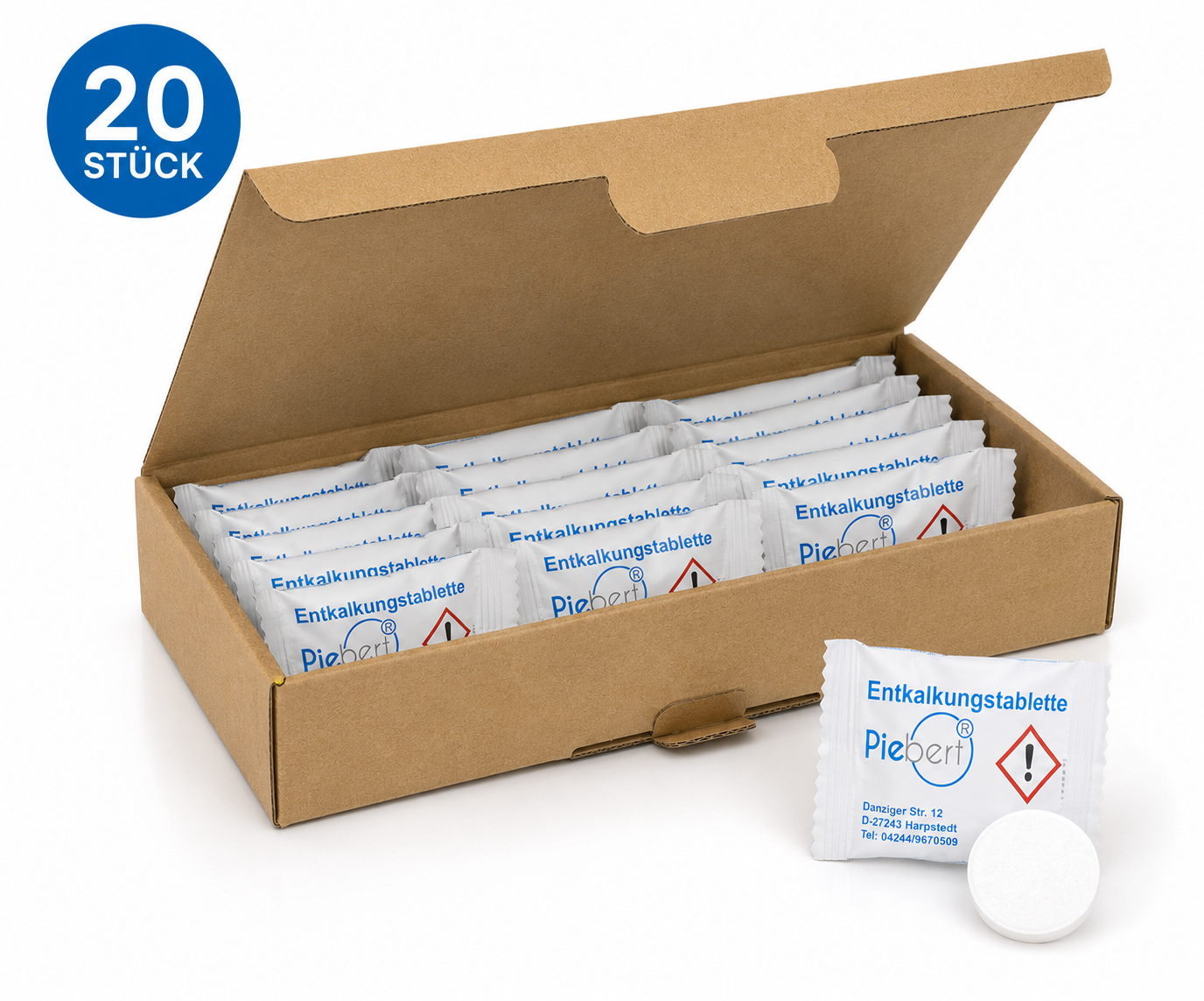 Piebert Care 20 Entkalkungstabletten 18g Universal für Kaffeemaschinen