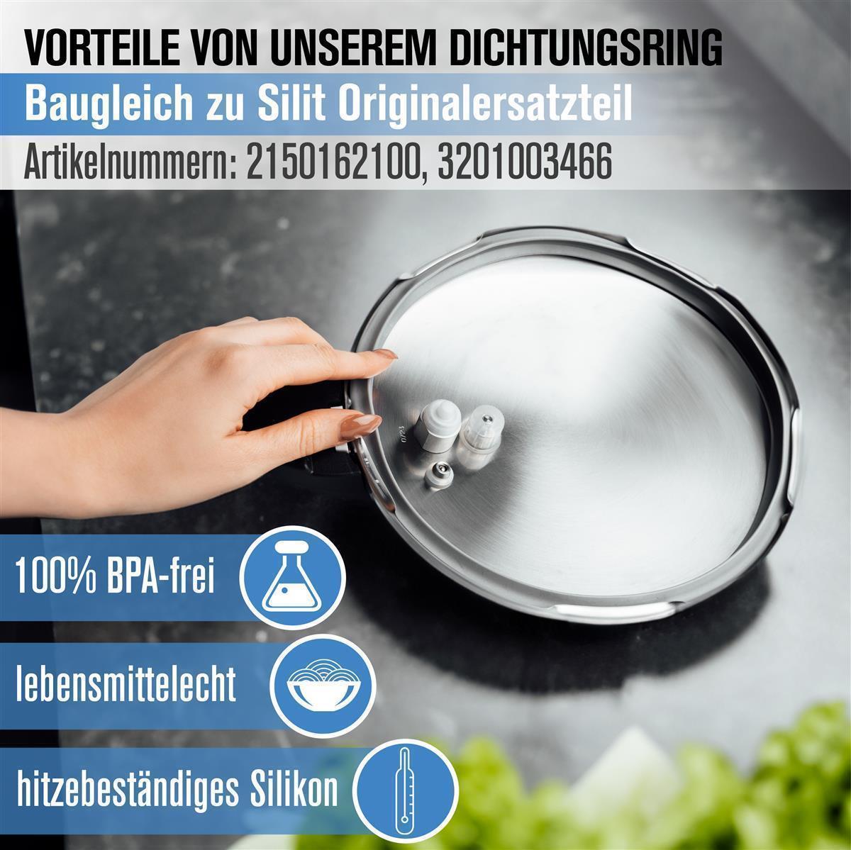 Piebert Dichtungsring 39154 22cm für Silit Sicomatic 3l, 4,5l, 6,5l, 8,5l Schnellkochtöpfe
