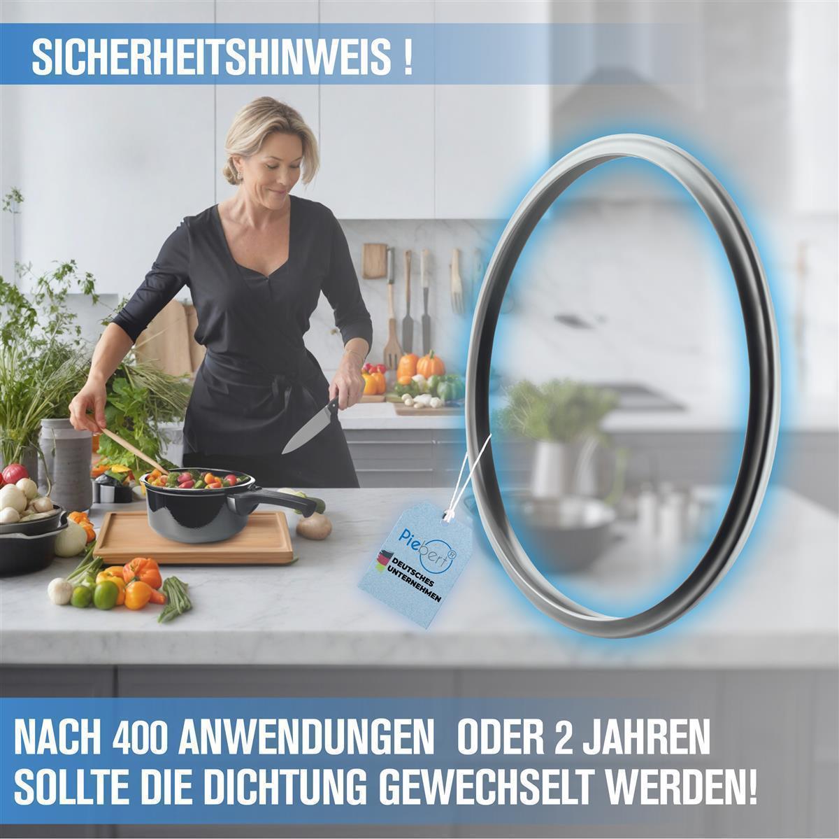 Piebert Dichtungsring 39154 22cm für Silit Sicomatic 3l, 4,5l, 6,5l, 8,5l Schnellkochtöpfe