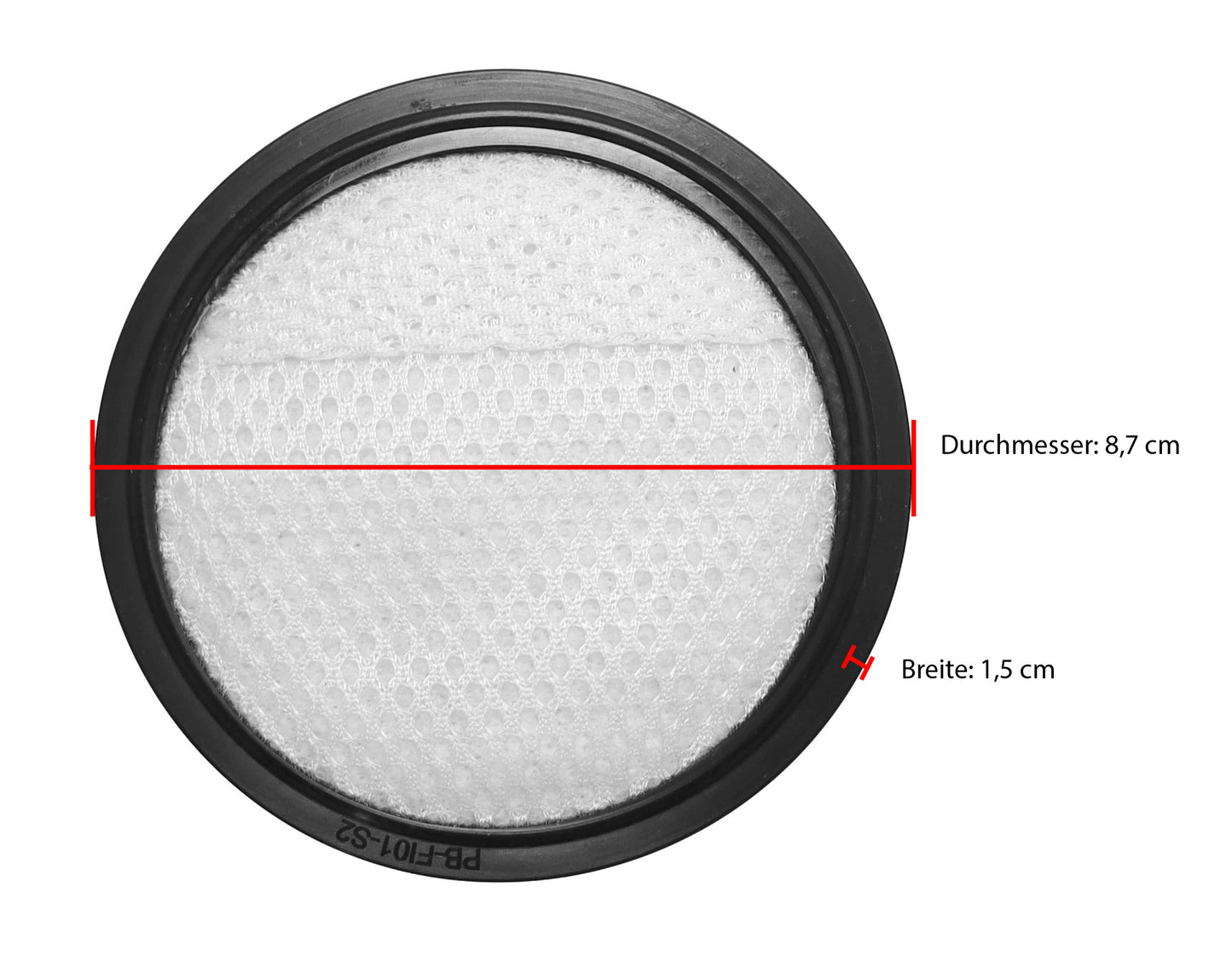 Piebert Fix Filter 54435 für Severin HV7152 HV7153 HV7966 & Hoogo S3 Akku-Staubsauger – Waschbarer Motorschutzfilter – Ersatzfilter Ø 8,7 cm