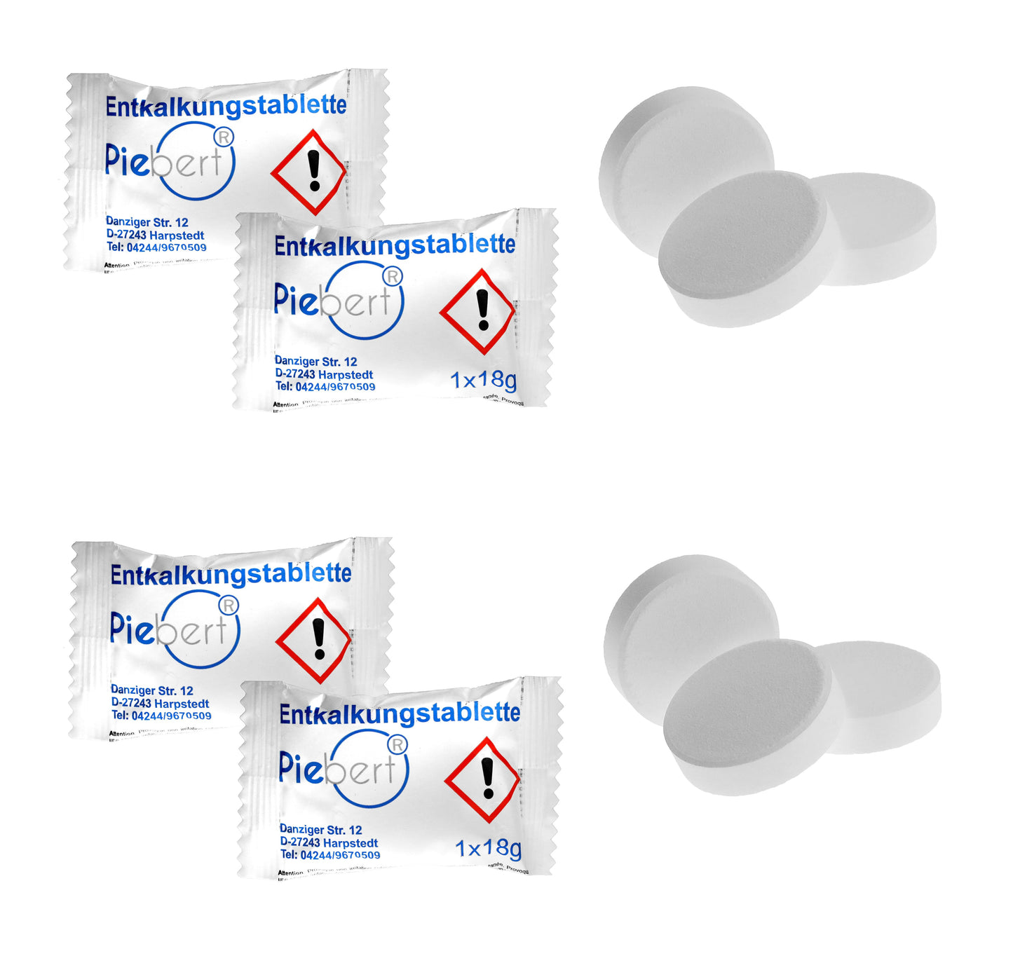 Piebert Kalklösetablette 8730 einzeln verpackt 30er Set Entkalkungstabletten