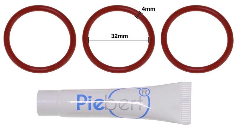 Pflegeset 200701 für Saeco Kaffeevollautomaten [3x O-Ring 32x4, 4g Silikonfett]